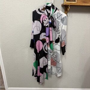 Chic Asymmetrical Dress with Abstract Print